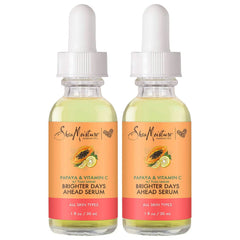 SHEA MOISTURE Skin Care, Brighter Days Ahead Serum For All Skin Types, Even Skin Tone, Healthy Glow, Papaya and Vitamin C, Vitamin C Serum, Pack of 2-1 Oz Ea