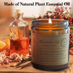 Aromatherapy Candle Set Soy Wax Scented Candles Large Brown Jar Candle 3 Pack Long Burning Time Lasting Fragrance for Home Scented Aromatherapy Festival Gifts Set- Lavender Sandalwood Rose Scents