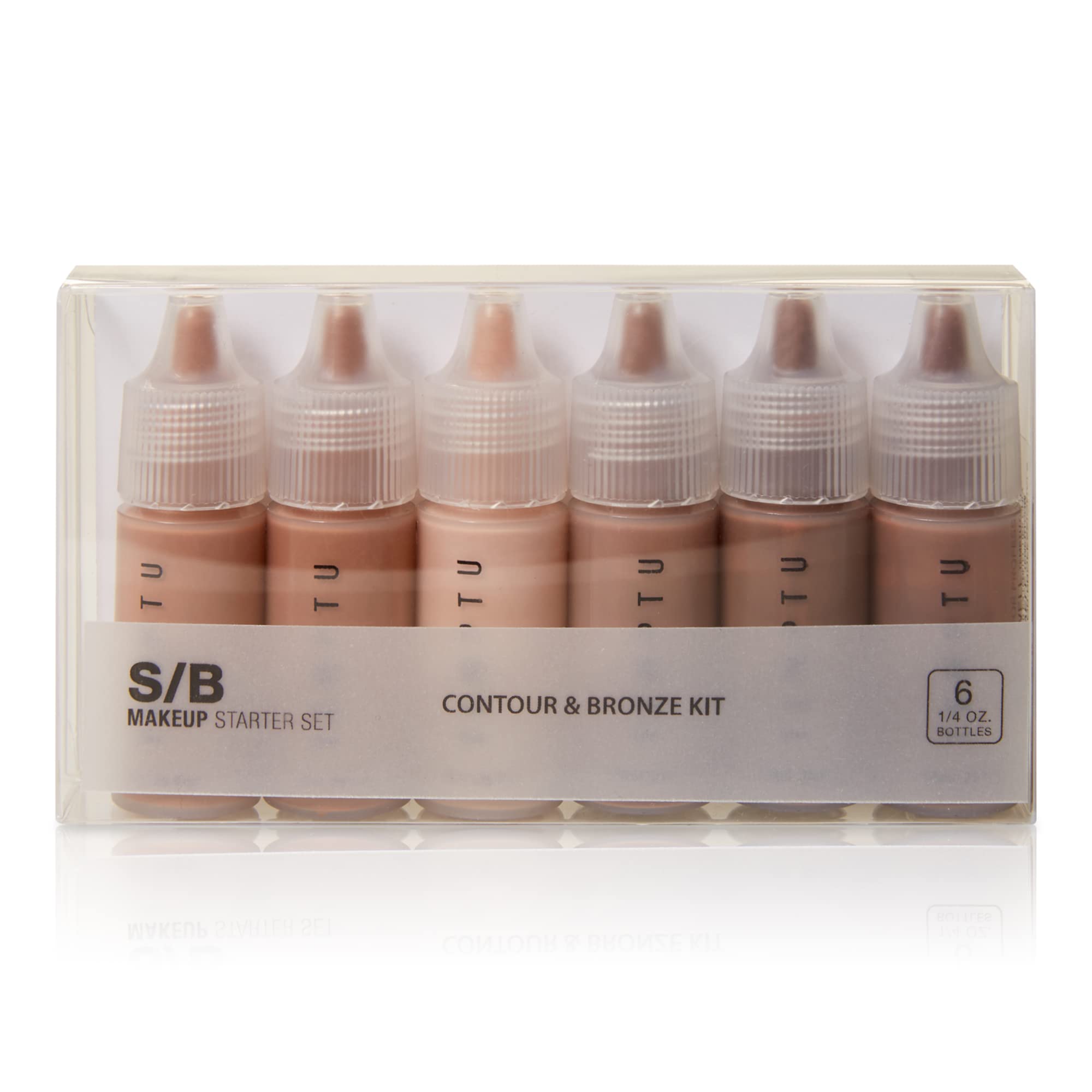 TEMPTU S/B Silicone-Based Contour & Bronze Starter Set For Sculpting, Contouring & Adding Dimension To The Face | Includes 6 Shades, 1 Count (Pack of 1)