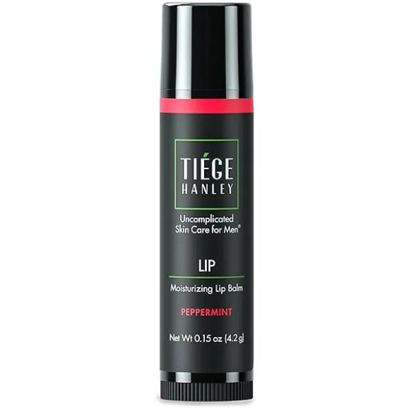 Tiege Hanley Hydrating Lip Balm for Men, Peppermint, Daily Lip Moisturizer With Natural Oils Including Castor, Jojoba, Almond, Hemp Seed, and Coconut Oil, Men's Skin Care, 0.15 Oz Stick