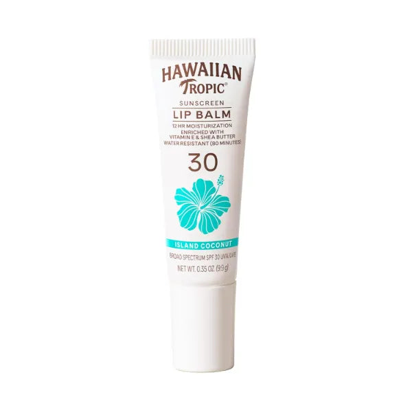 Hawaiian Tropic Lip Sunscreen SPF 30, Island Coconut | SPF Lip Balm, Beach Essentials, Travel Size Sunscreen for Lips - 0.35oz