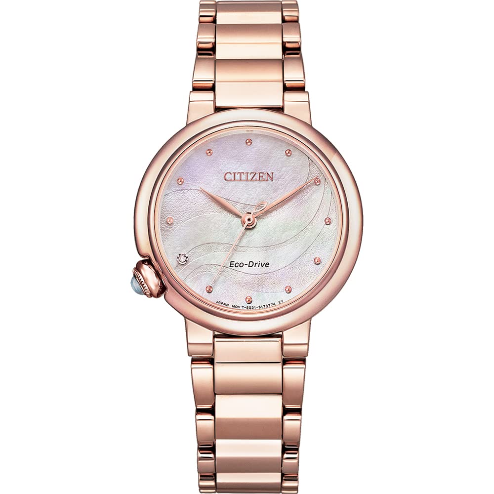 Citizen Women's Analogue Eco-Drive Watch with Stainless Steel Strap EM0912-84Y