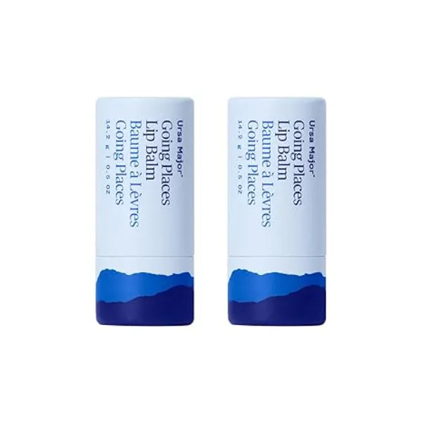 Ursa Major Going Places Lip Balm Natural Lip Moisturizer for Cracked and Dry Lips Hydrate, Soothe and Protect Recyclable Cardboard Tube 0.5 oz 2-Pack