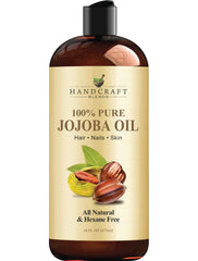 Handcraft Blends Jojoba Oil 16 fl. oz – 100% Pure & Natural Jojoba Oil for Skin, Face, and Hair – Deeply Moisturizing Anti-Aging Jojoba Oil for Men and Women