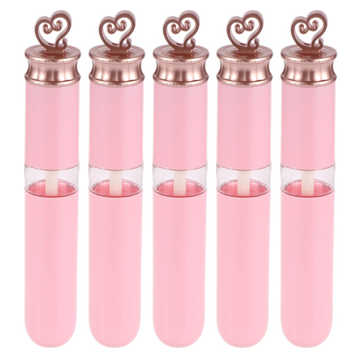 TERRIFI 6ml Mini Empty Refillable Clear Lip Gloss Tubes, DIY Makeup Cosmetic Containers for Lip Balm, and Gloss, 5 Pack