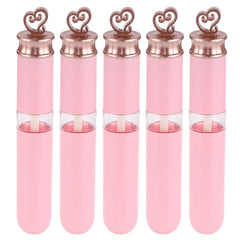 TERRIFI 6ml Mini Empty Refillable Clear Lip Gloss Tubes, DIY Makeup Cosmetic Containers for Lip Balm, and Gloss, 5 Pack