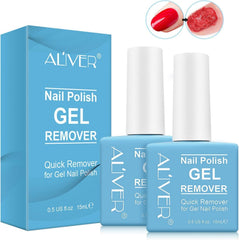 ALIVER Magic Nail Polish Remover, Professional Nail Gel Polish Remover, Quickly Removes Soak-Off Gel Polish UV Art Nail Lacquer, 2pack [Don't Hurt Nails]