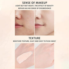 Full Coverage Liquid Foundation,Matte Concealer Smooth Makeup Base Cream,Full Coverage Foundation,Tender the Skin Foundation,Waterproof Long Lasting Oil Free Smooth Liquid Foundation (Natural)