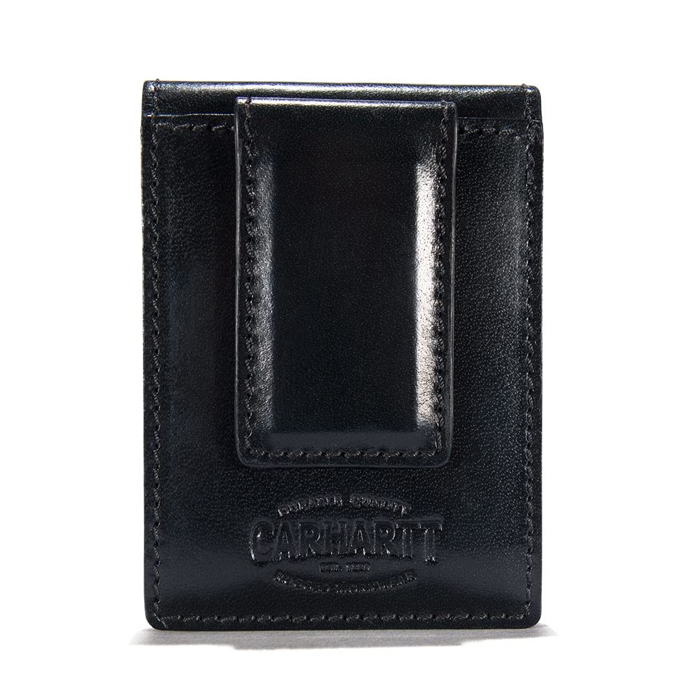 Carhartt Men's Standard Front Pocket Wallet - Buff Tanned Leather Rough Cut (Black)