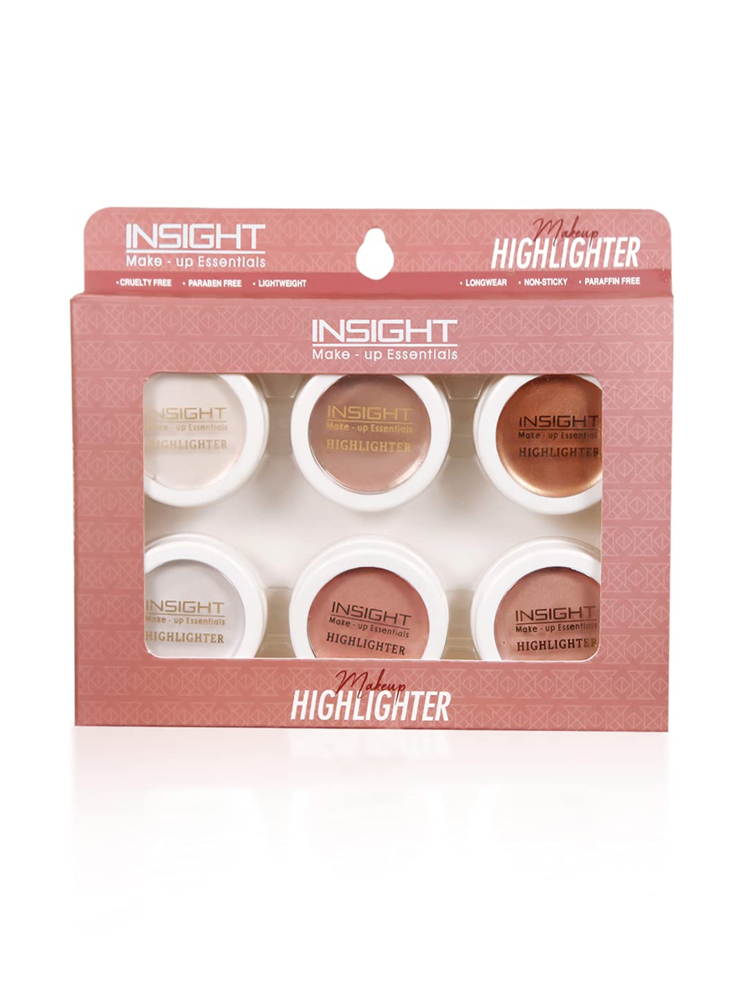 Insight Cosmetics Glitter Makeup Highlighter Pallate, Pack of 6, 3.5 gm