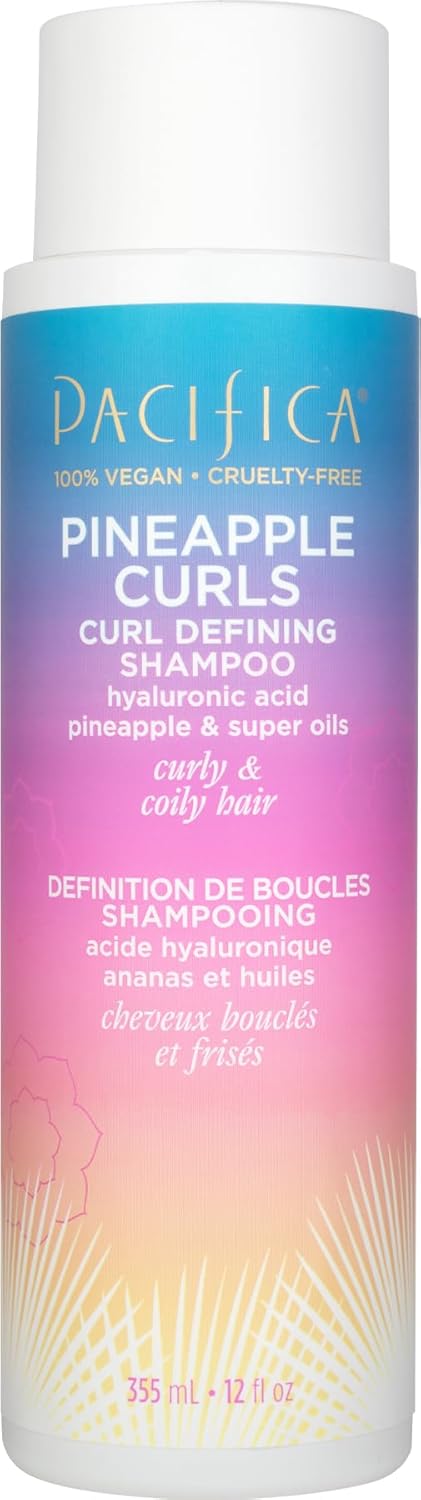 Pacifica Beauty 12.0 Fl Oz Pineapple Curls Curl Enhancing Shampoo - Hydrating & Frizz Control with Argan Oil & Hyaluronic Acid, Vegan + Cruelty Free