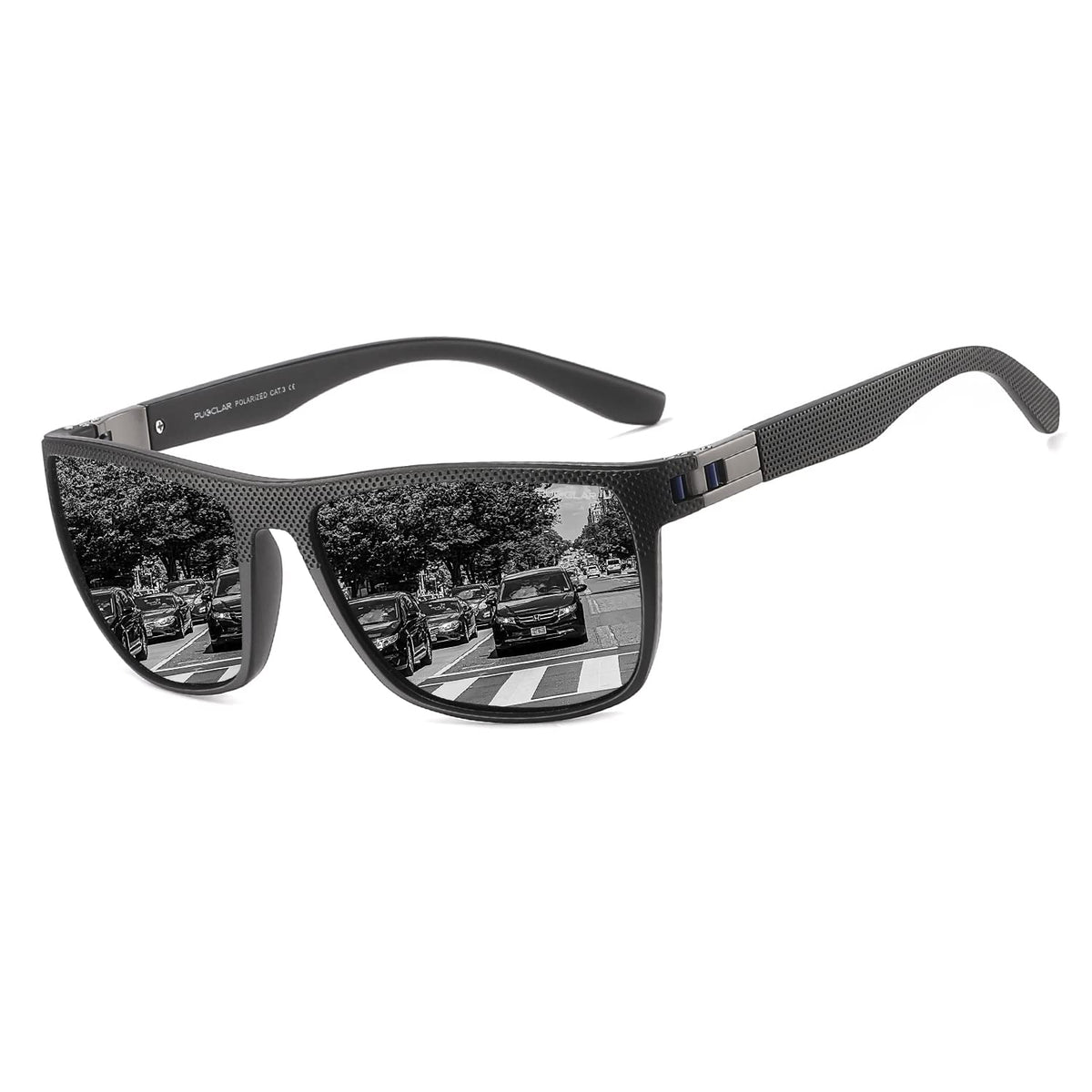 PUKCLAR Sunglasses for Men Polarized Lightweight TR90 Frame UV400 Spring Hinges Sunglasses
