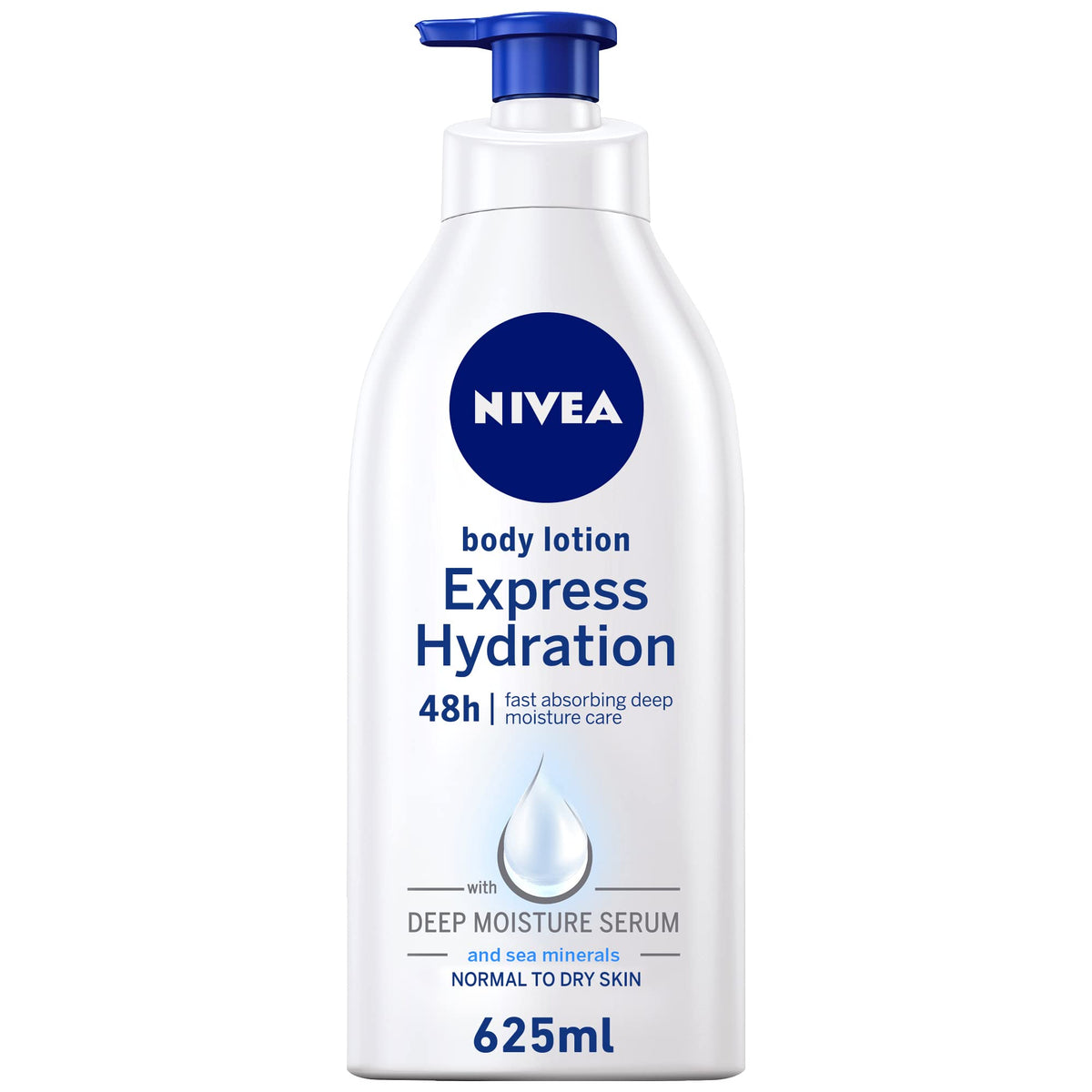 NIVEA Body Lotion Normal & Dry Skin, Express Hydration Sea Minerals - 625ml