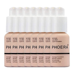 Glamza Phoera Foundation Full Coverage Makeup Set - 24hr Long Lasting Oil Control - Soft Smooth Matte Flawless Concealer Cream - Inc x8 30ml Foundation & Silicone Blender Sponge (101 Porcelain)