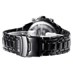 CURREN Mens Watches,CURREN Watches Quartz Analog Calendar,Wrist Watch for Men, Fashion Waterproof Stainless Steel Band-Black GREEN