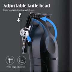 Kemei km 2296 Professional Cordless Hair Clippers for Men, Rechargeable Hair/Beard Trimmers with Base, Adjustable Haircut Machine for Stylists and Barbers Grooming Kit