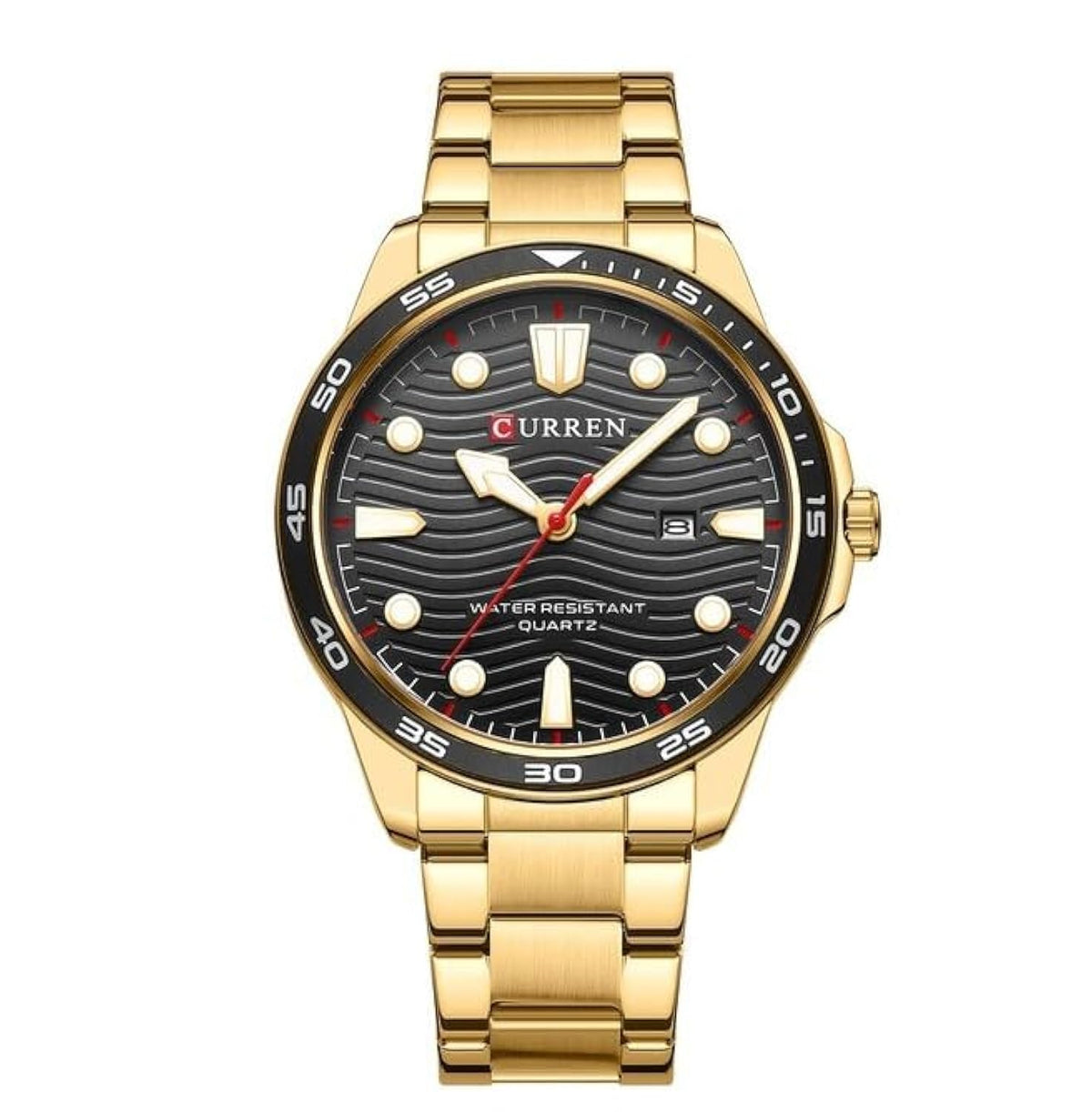 CURREN 8426 Men Watch Top Brand Stainless Steel Quartz Wrist watches Casual Business Waterproof - GOLD BLAK