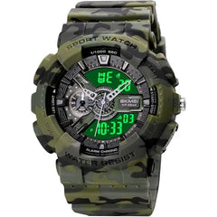 SKMEI Men's Digital Sports Watch, Large LED with Multi-Time Zone Waterproof