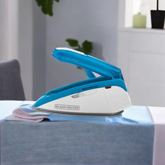 Black & Decker 1085W Dual Voltage Travel Steam Iron, Blue - Ti250-B5