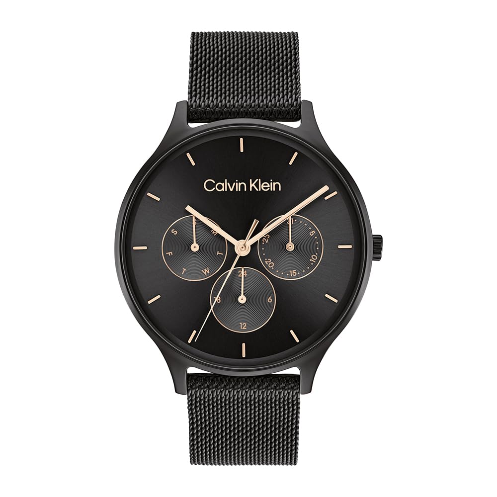 Calvin Klein TIMELESS MESH MF Women's Watch, Analog - Black