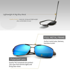 SUNGAIT Ultra Lightweight Rectangular Polarized Sunglasses UV400 Protection