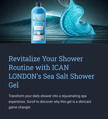ICan London Sea Salt Shower Gel, Invigorating and Exfoliating, 1000ml