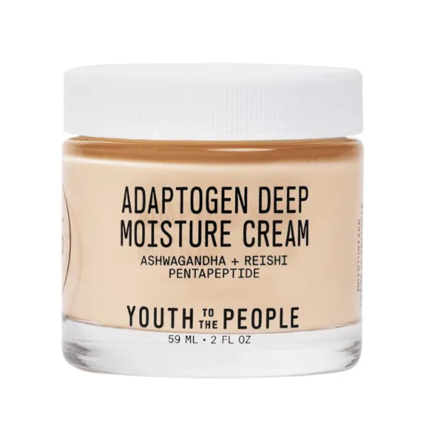 Youth To The People Adaptogen Deep Moisture Cream, Fragrance-free Face Moisturizer, Squalane, Ashwagandha + Reishi Mushroom, Suited for Dry + Sensitive Skin, Vegan