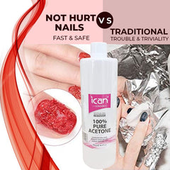 Ican London 100% Pure Acetone Nail Polish Remover UV GEL Soak Off - 500ML