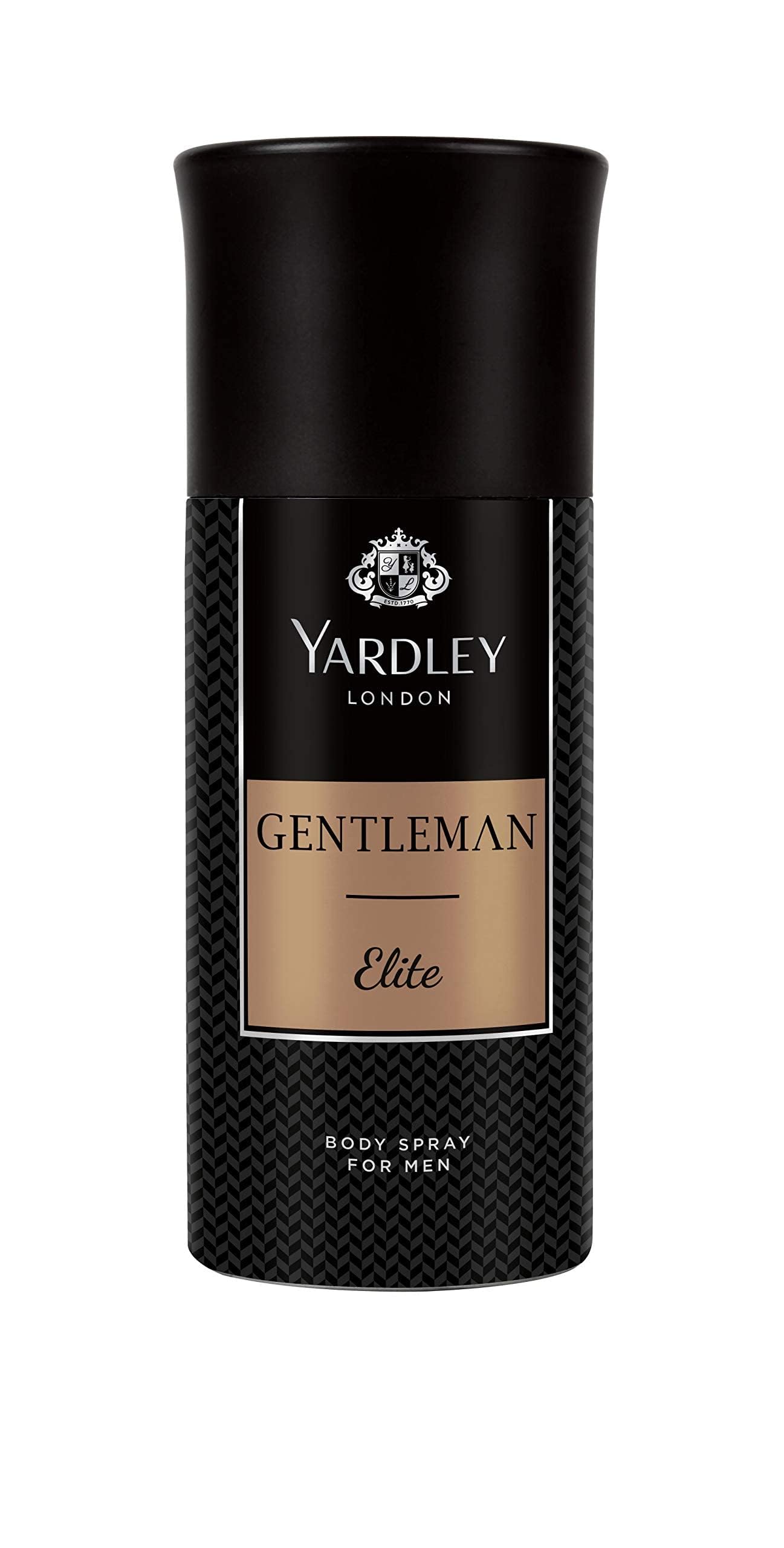 Yardley London Gentleman Elite Perfumed Gift Set - Eau De Parfum 100ml + Body Spray 150ml | S&alwood, Dry Amber & Patchouli | For Men