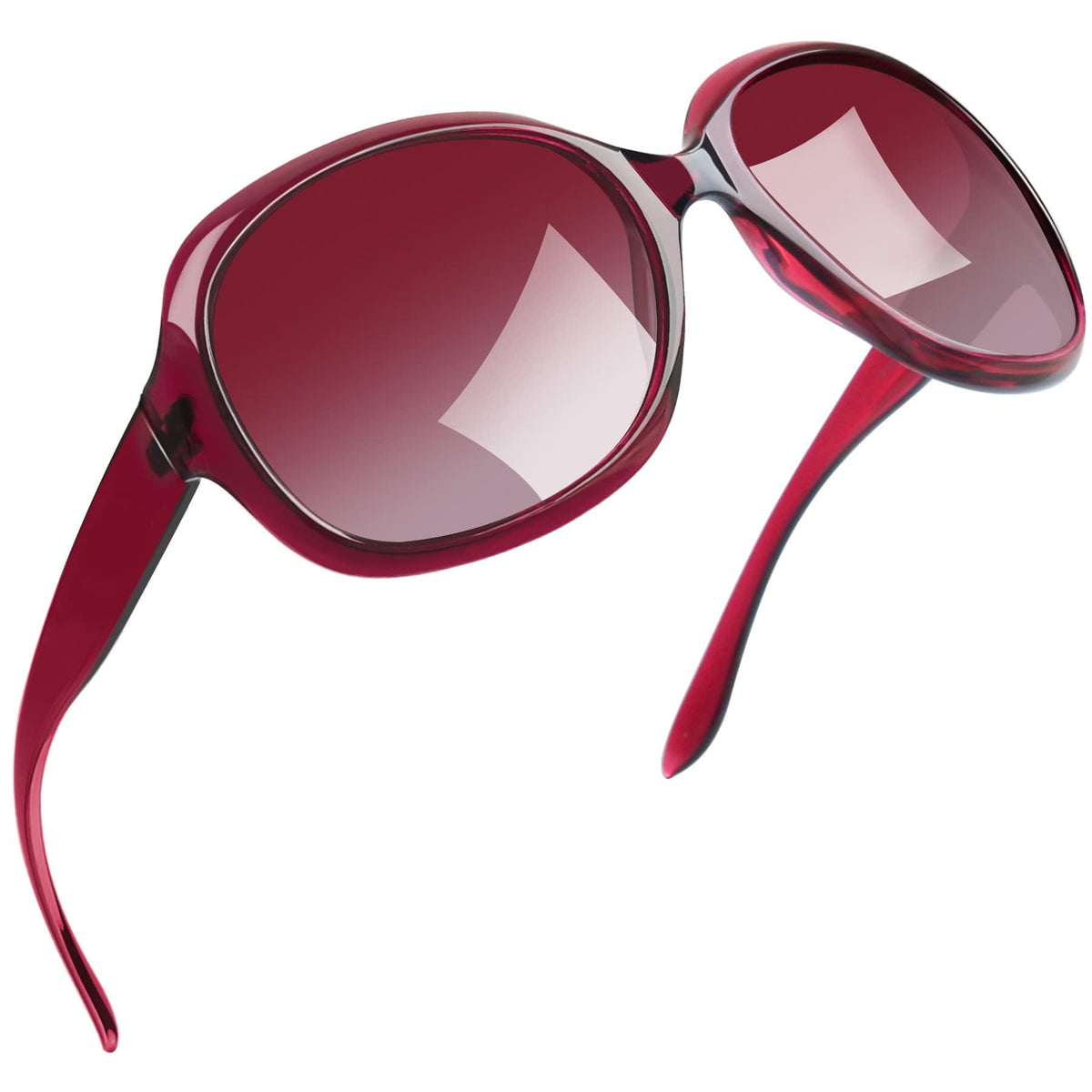 Joopin Polarized Sunglasses for Women, Ladies Big Frame Polarized Eyewear UV400 Protection Driving Fishing - Rouge