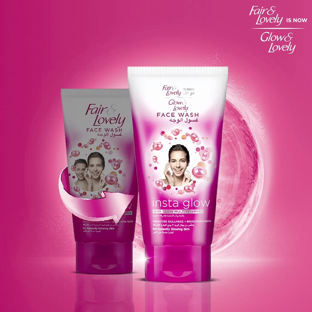 Glow & Lovely and Formerly Fair Face Wash with Multivitamins Instaglow to Remove Dullness Brighten the Skin, 50ml