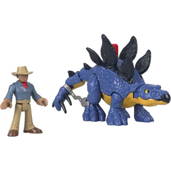 Fisher-Price Imaginext Jurassic World Dinosaur Toy Stegosaurus & Dr. Alan Grant Figure Set for Pretend Play Preschool Kids