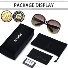 Joopin Polarized Sunglasses for Women, Ladies Big Frame Polarized Eyewear UV400 Protection Driving Fishing - Brown Gradient