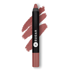 SUGAR Cosmetics Matte as Hell Crayon Lipsticks for Women | Lasts Up To 8+ Hours | Lip Crayon with Sharpener | 2.8gm - 20 Buffy Summers