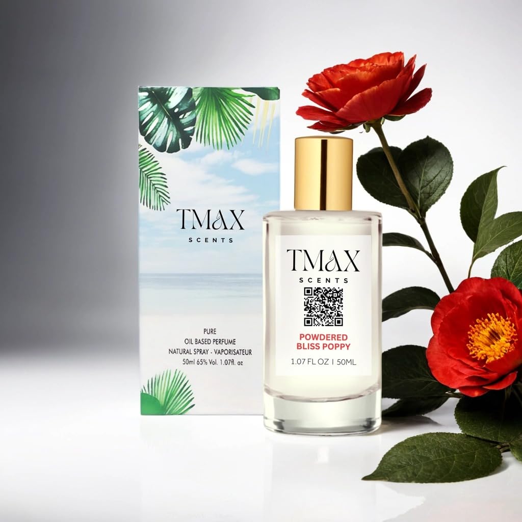 TMAX Scents Powdered Bliss Poppy Perfume for Women 50ml - Elegant, Long-Lasting Musky Sweet and Floral Fragrance
