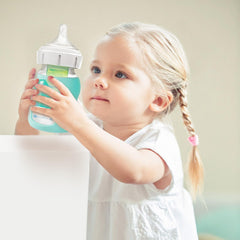 NALACAL Reusable Silicone Baby Bottle Sleeves for Dr. Brown's 8 oz Bottles, Wide Neck, Anti-Colic, Dishwasher Safe, Protective Bottle Covers for Babies, Pink and Blue, Baby Bottle Accessories, 2-Pack
