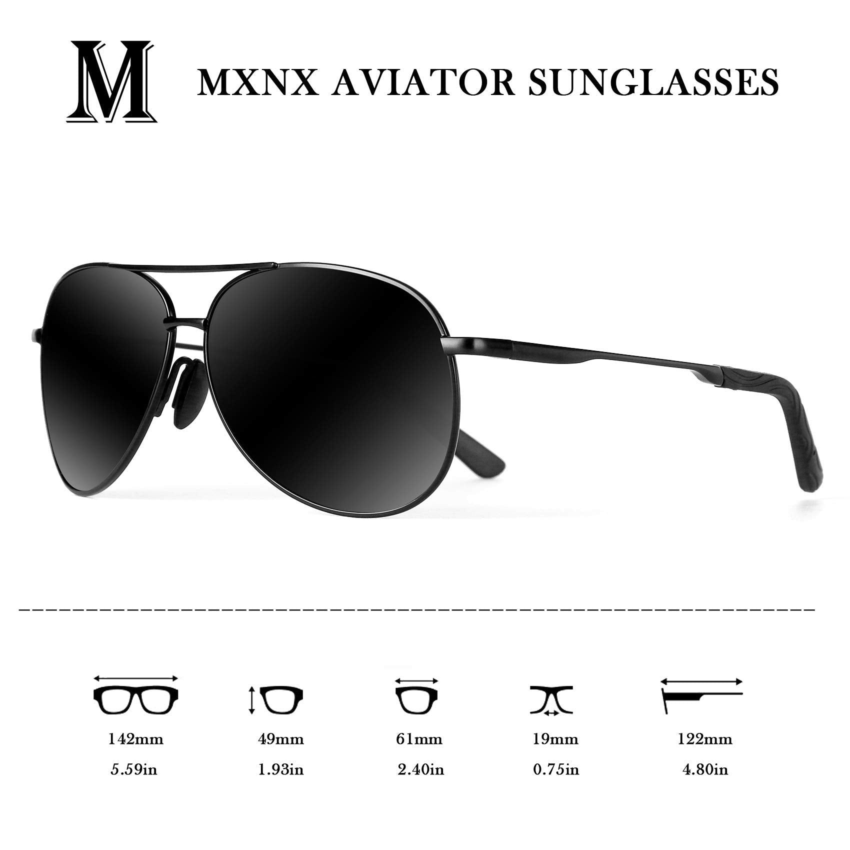 Aviator Sunglasses for Men Polarized Women-mxnx UV Protection Lightweight Driving Fishing Sports Mens Sunglasses MX208