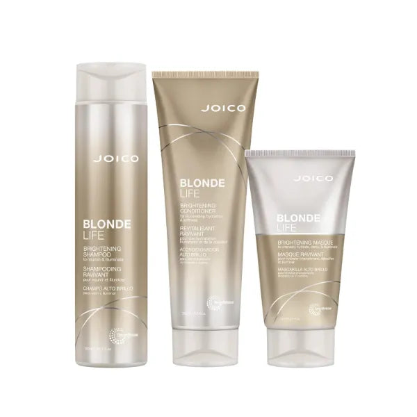 Joico Blonde Life Brightening Shampoo Conditioner Masque Set | Nourish & Illuminate | For Blonde Hair
