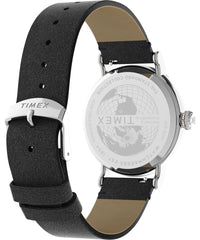 Timex Men's Waterbury (40mm) Blue Dial/Black Leather Strap TW2V71300, strap