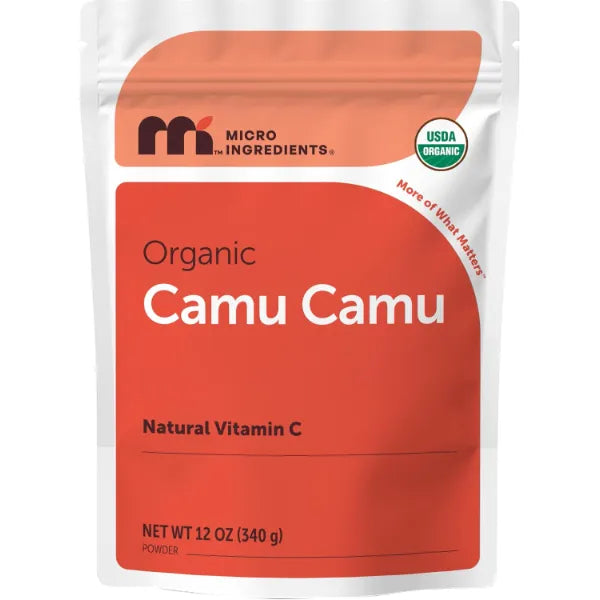 Micro Ingredients Organic Camu Camu Powder, 12 oz | Freshly Harvested Berry | Source of Naturally Occurring Vitamin C | Non-GMO, Vegan Friendly