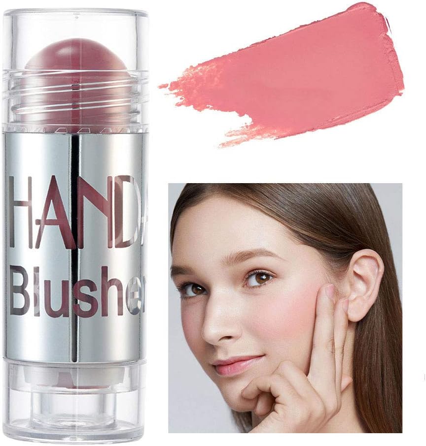 Blush Stick,Cheek Blusher Shimmer Blush Stick Face Makeup Highlighter Bronzer Contour Cream 4#