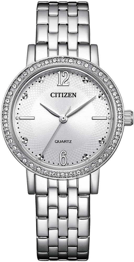 Citizen Quartz Crystal Silver Dial Ladies Watch EL3100-55A