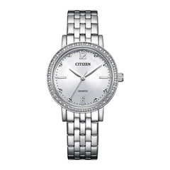 Citizen Quartz Crystal Silver Dial Ladies Watch EL3100-55A