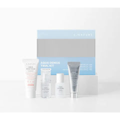 S.NATURE Aqua Genius Trial Kit – 4-Step Hydrating Skincare Set with Foam Cleanser, Toner, Serum & Cream (20ml+12ml+10ml+10ml) | Travel Size Korean Skincare Kit for Deep Moisture & Pore Care