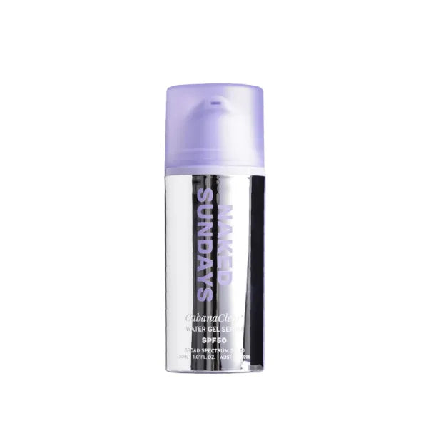 Naked Sundays CabanaClear SPF 50 Water Gel Serum - Lightweight, Hydrating, Invisible Sunscreen with Hyaluronic Acid, Broad Spectrum, Oil-Free, Fragrance-Free
