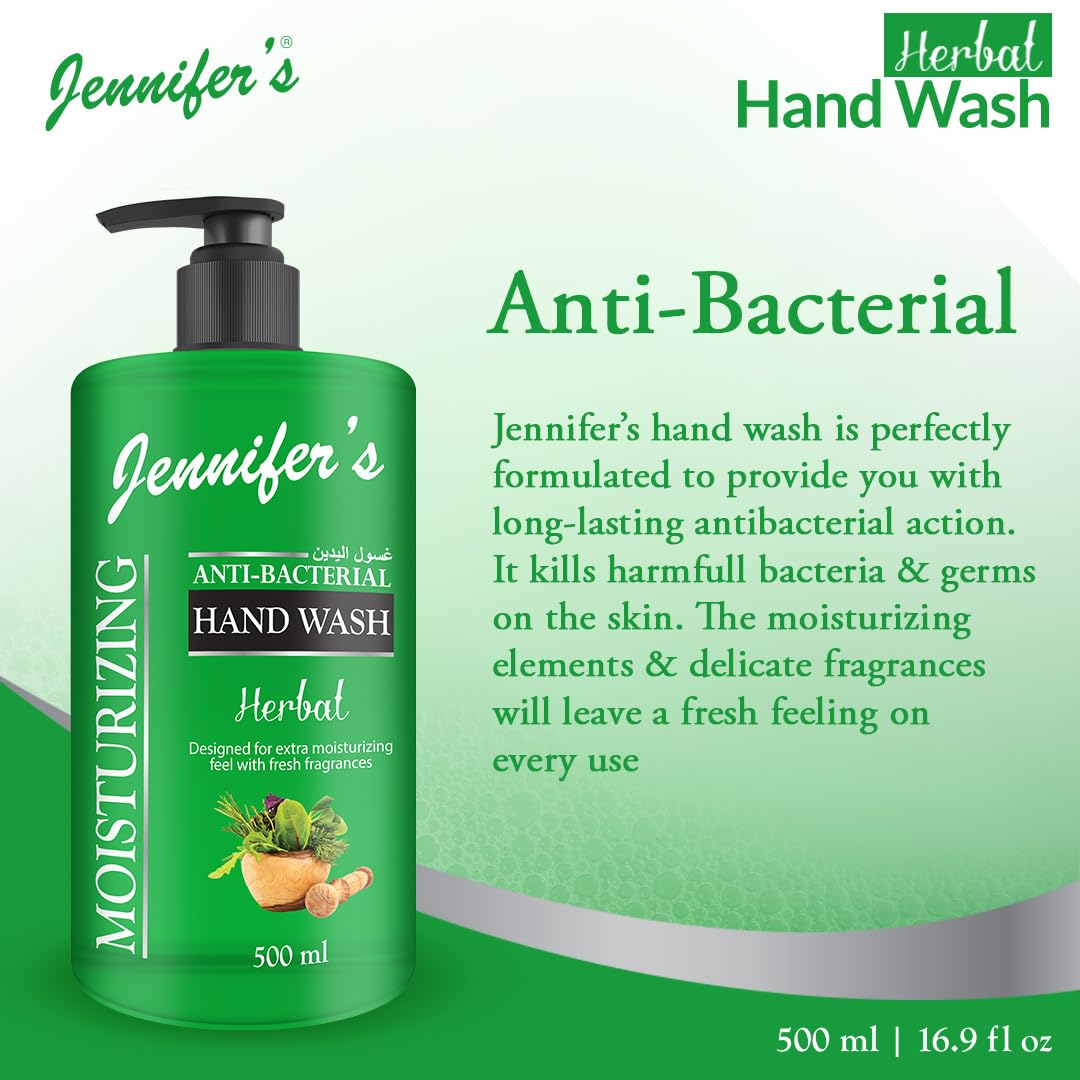 Jennifer's Assorted Anti-Bacterial Hand Wash 500ML (Pack of 3) - Extra Moisturizing, Cleanses & Protects,Kills 99.9% Germs, Hydrating Formula, Refreshing Scent 1.5 Liters