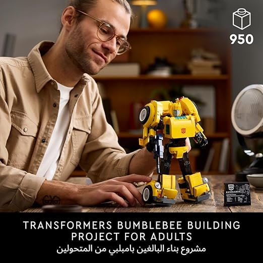 LEGO Icons Transformers Bumblebee Action Figure Building Set, Collectible Robot Model Kit for Adults to Build, Converts to Vehicle Mode, Gifts for Men, Women, Him, Her and Sci-Fi Fans 10338