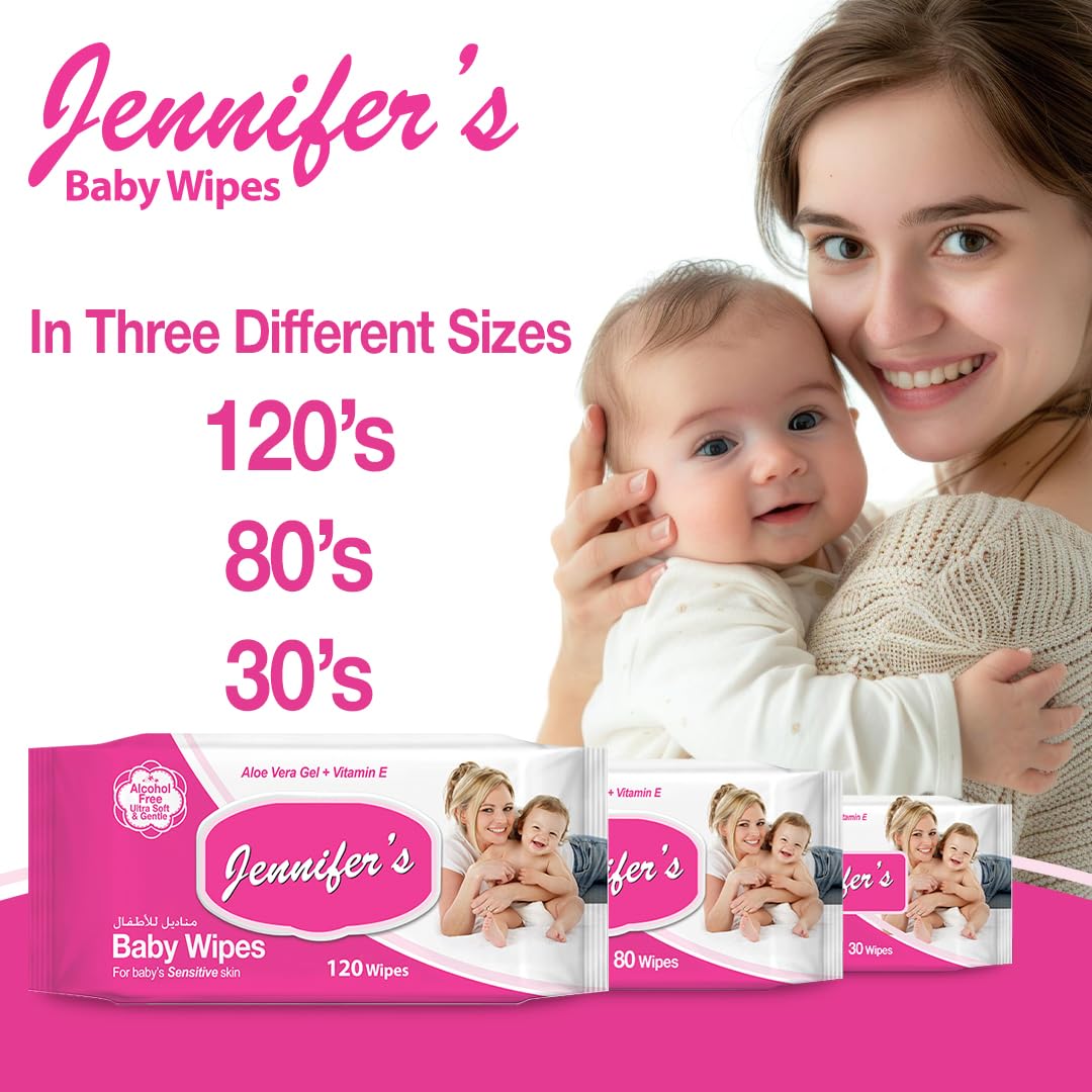 Jennifer'S Jennifer'S Baby Wipes 80S (Twin Pack) 160 Wipes, Pack Of 2