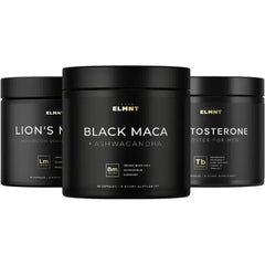 TERRA ELMNT Black Maca Root, Lions Mane, and Testosterone Booster Bundle