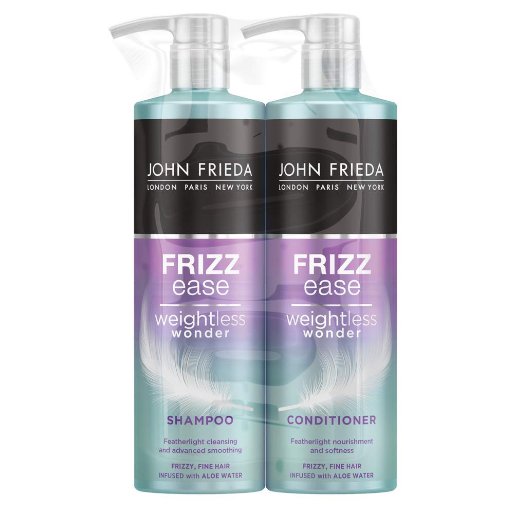John Frieda Frizz Ease Wonder Lightweight Shampoo and Conditioner, 2 Pack, 500ml, Lightweight Shampoo and Conditioner for Frizzy Hair, Anti-Frizz Hair Care Bundle